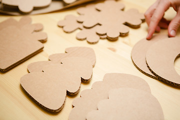 Image showing Cardboard toys for the Christmas tree or garland. New year decorations.