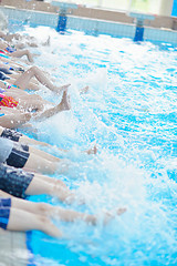 Image showing children group  at swimming pool