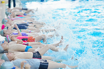 Image showing children group  at swimming pool