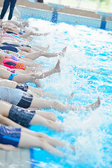 Image showing children group  at swimming pool