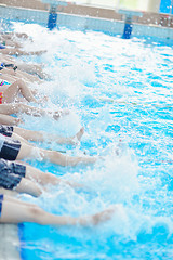 Image showing children group  at swimming pool