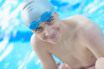 Image showing child portrait on swimming pool