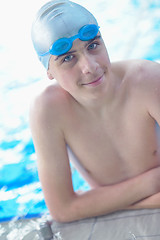 Image showing child portrait on swimming pool