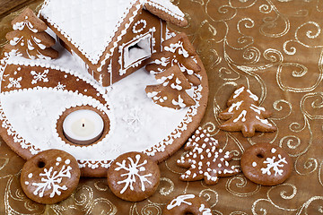 Image showing homenade Holiday Gingerbread house