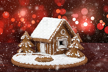 Image showing homenade holiday Gingerbread house