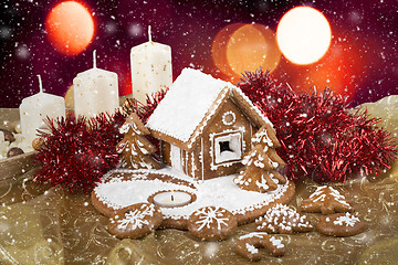 Image showing homenade holiday Gingerbread house