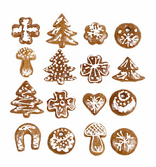 Image showing christmas gingerbreads on white background