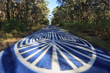 Image showing Peace Odyssey - Grafitti signs of peace Seal Rocks NSW