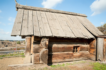 Image showing Russian sauna from big logs