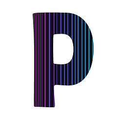 Image showing neon letter P