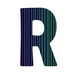 Image showing neon letter R