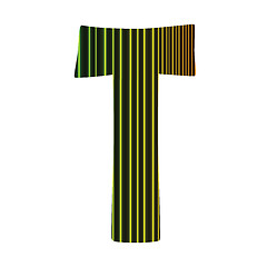 Image showing neon letter T