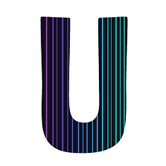 Image showing neon letter U