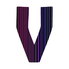 Image showing neon letter V