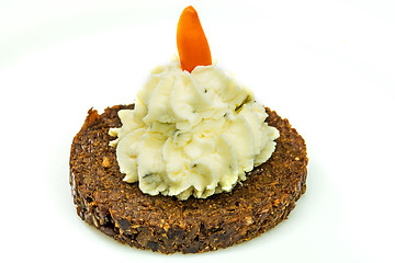 Image showing Pumpernickel with cream cheese
