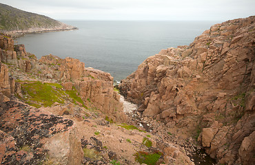 Image showing Barents Sea view from rocks summer