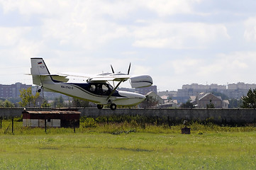 Image showing The Orion SK-12 amphibian in flight.