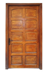 Image showing isolated wood door with frame