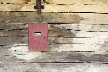 Image showing electric panel on wooden building