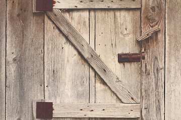 Image showing wooden barn door detail