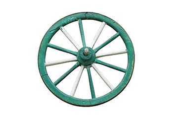 Image showing traditional cart wooden wheel