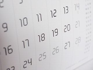 Image showing Calendar page