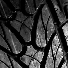 Image showing New car tyre closeup photo