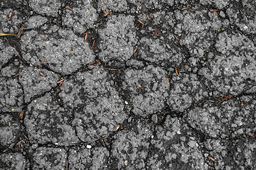 Image showing Tarmac road with big holes in Belgium