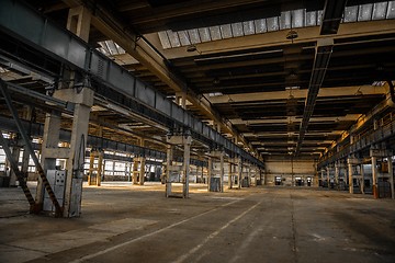 Image showing Large industrial hall of a repair station