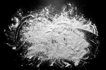 Image showing White flour on black background