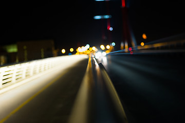 Image showing Empty bridge at night