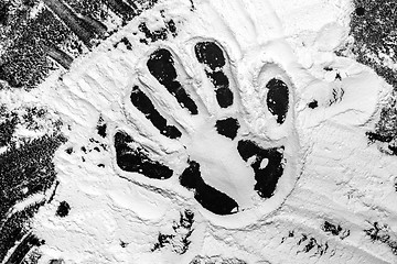 Image showing Hand prints in flour