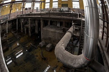 Image showing Industrial pipes in a thermal power plant