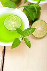 Image showing mint infusion tea tisane with lime