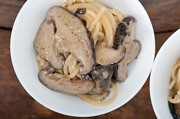 Image showing Italian spaghetti pasta and mushrooms