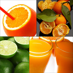 Image showing citrus fruits collage