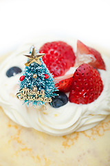 Image showing christmas tree on crepe pancake cake 