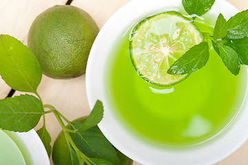 Image showing mint infusion tea tisane with lime