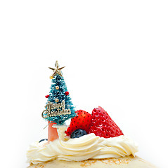 Image showing christmas tree on crepe pancake cake 