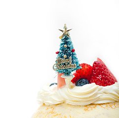 Image showing christmas tree on crepe pancake cake 