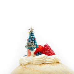 Image showing christmas tree on crepe pancake cake 