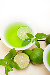 Image showing mint infusion tea tisane with lime