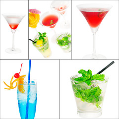 Image showing cocktails collage