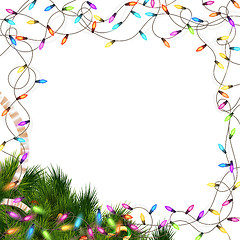 Image showing Christmas lights isolated on white. EPS 10