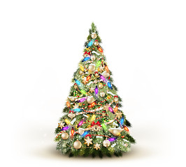 Image showing Christmas tree isolated on white. EPS 10