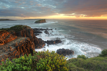 Image showing Beautiful morning with soft light on the rocks at Minamurra