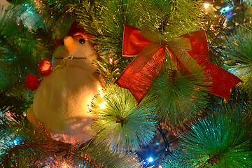 Image showing Christmas tree decoration and snowman