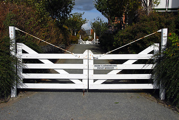 Image showing Entrance, Doors with sign