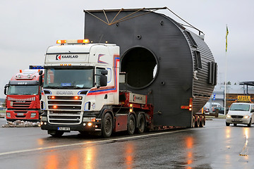 Image showing Scania V8 Truck Hauls a Wide Load