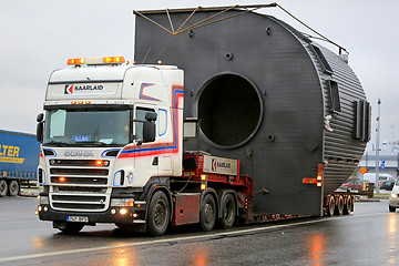 Image showing Scania V8 Truck Hauls a Wide Load
